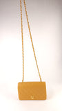 Chanel Matelasse Golden Yellow Lambskin Chain Shoulder Bag - 3489