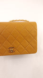 Chanel Matelasse Golden Yellow Lambskin Chain Shoulder Bag - 3489