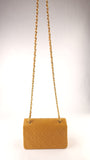 Chanel Matelasse Golden Yellow Lambskin Chain Shoulder Bag - 3489