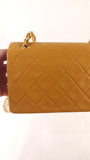 Chanel Matelasse Golden Yellow Lambskin Chain Shoulder Bag - 3489