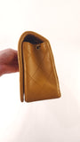 Chanel Matelasse Golden Yellow Lambskin Chain Shoulder Bag - 3489