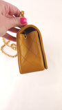 Chanel Matelasse Golden Yellow Lambskin Chain Shoulder Bag - 3489