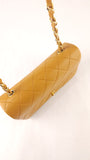 Chanel Matelasse Golden Yellow Lambskin Chain Shoulder Bag - 3489