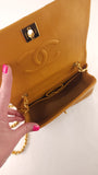 Chanel Matelasse Golden Yellow Lambskin Chain Shoulder Bag - 3489