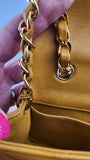 Chanel Matelasse Golden Yellow Lambskin Chain Shoulder Bag - 3489