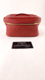 Chanel Red Caviar Leather Vanity Case - G0462