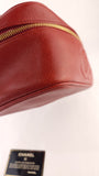 Chanel Red Caviar Leather Vanity Case - G0462