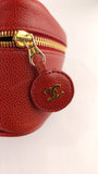 Chanel Red Caviar Leather Vanity Case - G0462