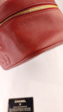 Chanel Red Caviar Leather Vanity Case - G0462