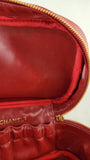 Chanel Red Caviar Leather Vanity Case - G0462