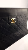 Chanel Matelasse Black Lambskin Clutch Bag - 3571