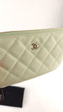 Chanel Mint Green Textured Leather Pouch - G0460