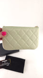 Chanel Mint Green Textured Leather Pouch - G0460