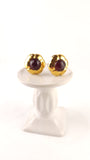 Chanel Gold and Red Glass Stone Clip-On Earrings - G0463
