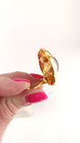 Chanel Gold and Red Glass Stone Clip-On Earrings - G0463