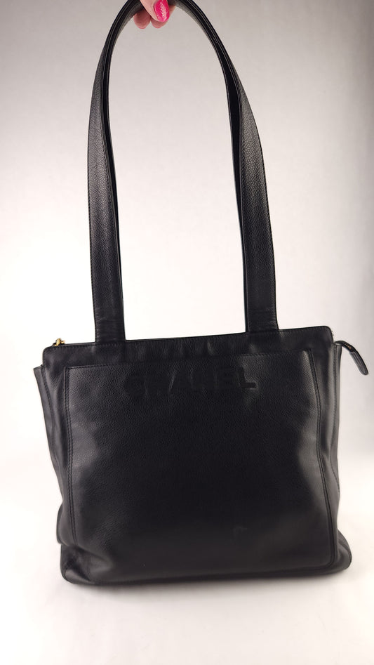 Chanel Black Caviar Leather Tote Bag - G0513