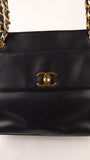 Chanel Black Lambskin Leather Tote - 3467