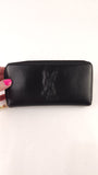 YSL Black Leather Long Zippy Wallet - 3187