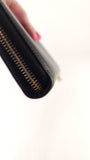 YSL Black Leather Long Zippy Wallet - 3187
