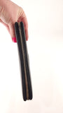 YSL Black Leather Long Zippy Wallet - 3187