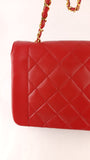 Chanel Diana 25 Red Lambskin Chain Shoulder Bag - 3497