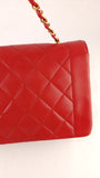 Chanel Diana 25 Red Lambskin Chain Shoulder Bag - 3497