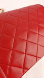 Chanel Diana 25 Red Lambskin Chain Shoulder Bag - 3497
