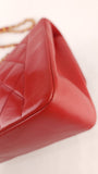 Chanel Diana 25 Red Lambskin Chain Shoulder Bag - 3497