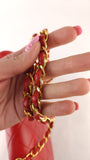 Chanel Diana 25 Red Lambskin Chain Shoulder Bag - 3497