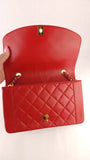 Chanel Diana 25 Red Lambskin Chain Shoulder Bag - 3497