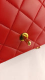 Chanel Diana 25 Red Lambskin Chain Shoulder Bag - 3497