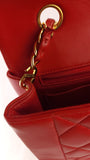 Chanel Diana 25 Red Lambskin Chain Shoulder Bag - 3497