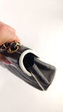 Chanel Black Lambskin V Stitch Chain Shoulder Bag - 3521