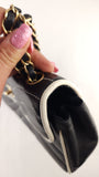 Chanel Black Lambskin V Stitch Chain Shoulder Bag - 3521