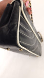 Chanel Black Lambskin V Stitch Chain Shoulder Bag - 3521