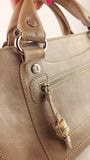 Celine Beige Metallic Leather Handbag - G0488