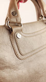 Celine Beige Metallic Leather Handbag - G0488