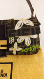 Fendi Zucca Canvas Floral Design Handbag - G0510