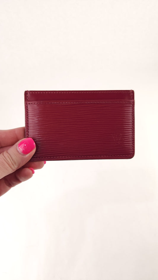 Louis Vuitton Magenta Epi Leather Card Case - 3634