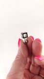 Hermes H Pink/Silver Tone Pierced Earrings - 3635