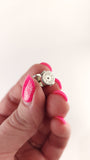 Hermes H Pink/Silver Tone Pierced Earrings - 3635