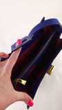 Celine Blue Leather Square Shoulder Bag - G0579