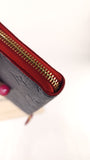 Louis Vuitton Clemence Navy/Red Long Wallet - G0546