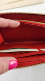 Louis Vuitton Clemence Navy/Red Long Wallet - G0546