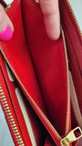 Louis Vuitton Clemence Navy/Red Long Wallet - G0546