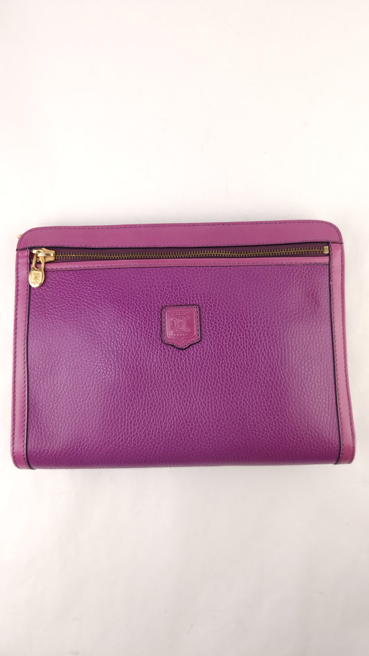 Celine Pink/Purple Leather Clutch - G0547