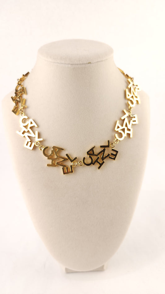 Chanel Gold Tone Cluster 'Chanel' Necklace - G0583