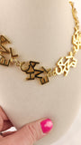 Chanel Gold Tone Cluster 'Chanel' Necklace - G0583