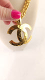 Chanel Gold Tone Chain Necklace w/ Large CC Pendant - G0577