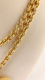 Chanel Gold Tone Chain Necklace w/ Large CC Pendant - G0577